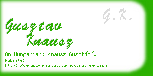 gusztav knausz business card